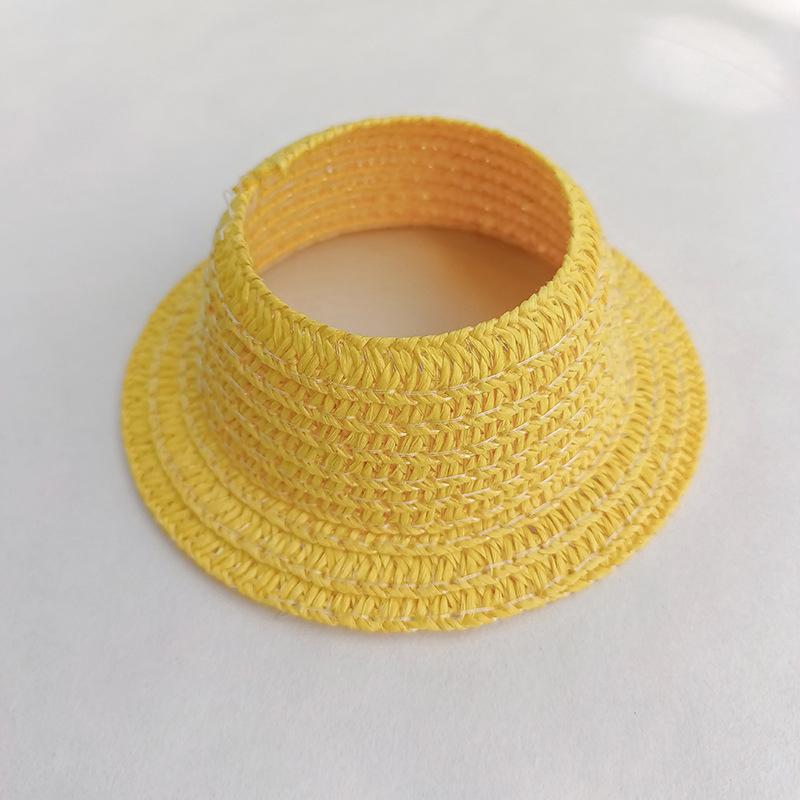 

Для сидячей вечеринки Шляпа Лабубу Шляпа из соломы с открытым верхом Плетеная шляпа Аксессуары для одежды для вечеринки Лабубу Стиль кантри Наряд Лабубу жёлтый