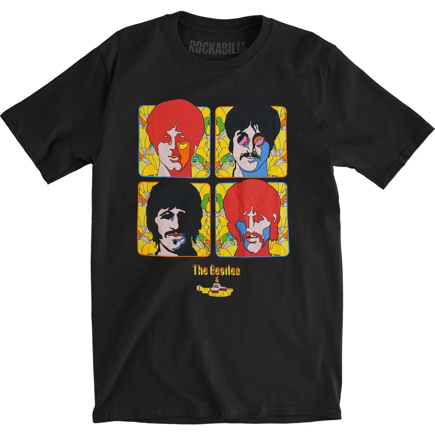 Men s Beatles Sub 4 Portraits Slim Fit T-shirt Medium Black S