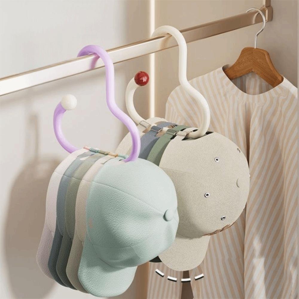 6Pcs Anti Slip Circle Ring Hat Hanger Plastic Hat Storage Hook Round Scarf Tie Hanger  Wardrobe
