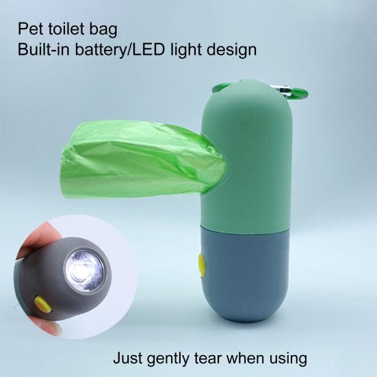 Pet Waste Bag Portable Reusable Lighting LED Environmentally Friendly Poop Picking Up ABS Pet Dog Waste Bag Holder Pet Supplies