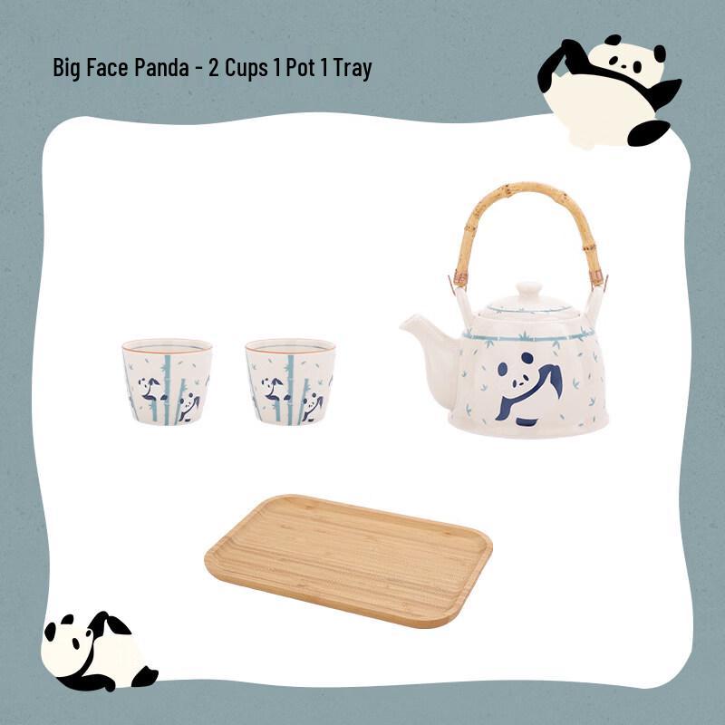 Big Face Panda Ceramic Teapot & Cup Gift Set