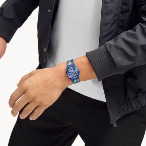Swatch Dragon in Waves SO28Z125 Blue Watch