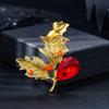 Premium Maple Leaf Brooch Women's Summer Light Luxury Brooch Metal Anti-light Pin Jewelry Wholesale Hat Decoration Men
