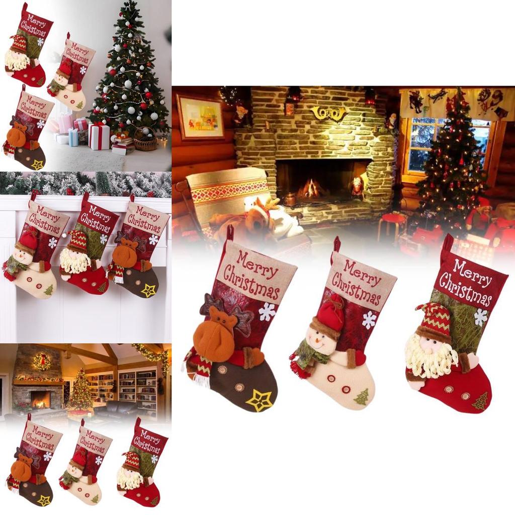 Charming Christmas Stocking Gift Bag With Cartoon Style And Adorable Patterns