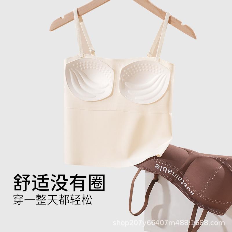 New small suspender chest wrap tube top with chest pad without steel ring underwear women can wear an integrated cup inside and outside