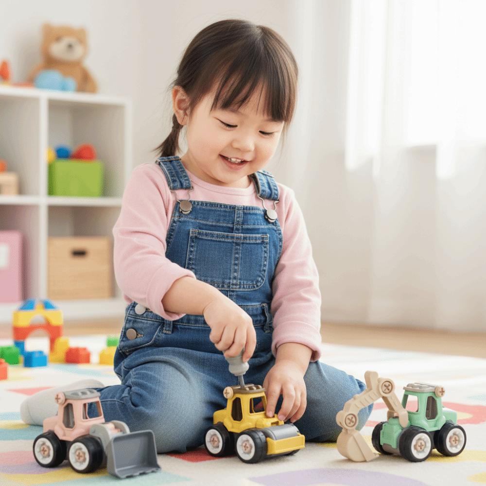 Children Gits Nut Assembly Puzzle Toy Removable Engineering Vehicle  Children's Toy