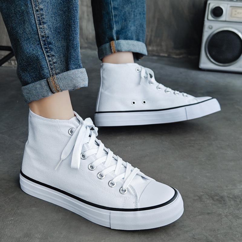Kua Jing Dou Chuan Summer DIY High-Top Canvas Shoes - Breathable Unisex Design