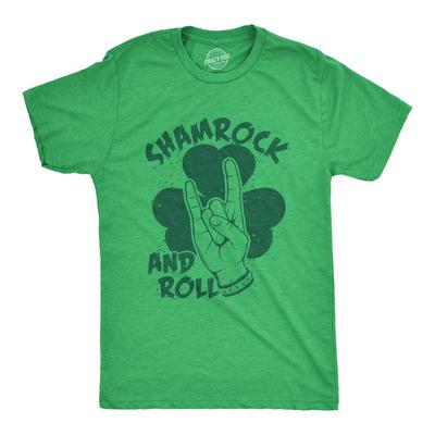 Shamrock and Roll T-Shirt, St Patricks Day Metal Head Tee