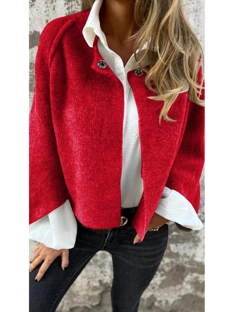 Herbst/Winter 2024 Locker Kurz Kaschmir Langarmjacke