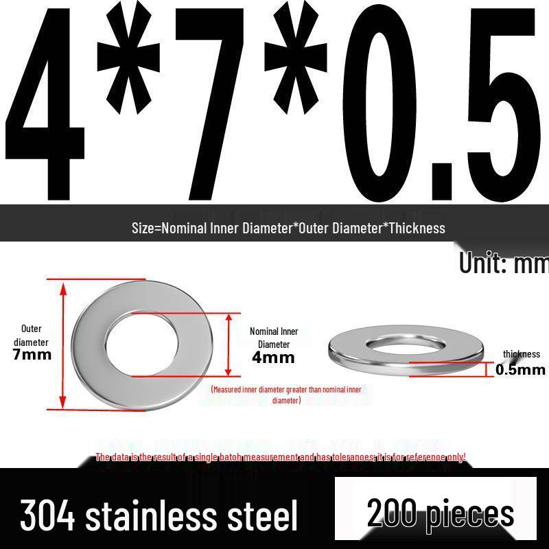 Thickened 304 Stainless Steel Flat Washer Spacer (M2-M36)