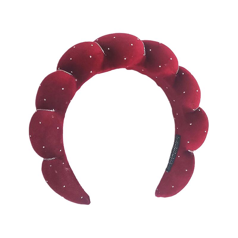 Solid Color Cloud Sponge Headband Washing Scrunchies Puffy Headband Washing Face Makeup Shower Skincare Hair Band