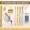 4PCS/Set CS Tip Neutral Pen 0.5mm Black Ink Signature Pens New Writing Tool  School Office