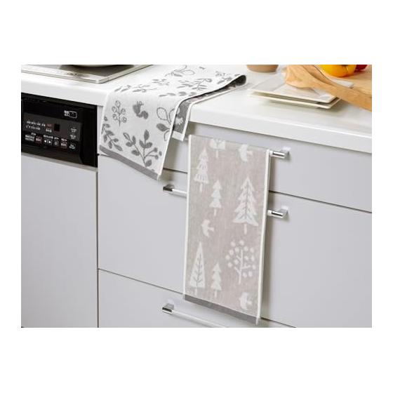 Kosugizen Towel Scandinavian Jacquard Monochrome Forest White/Gray Set of 2 20 X 80cm Medium Thick Type Slim SV-1802-2