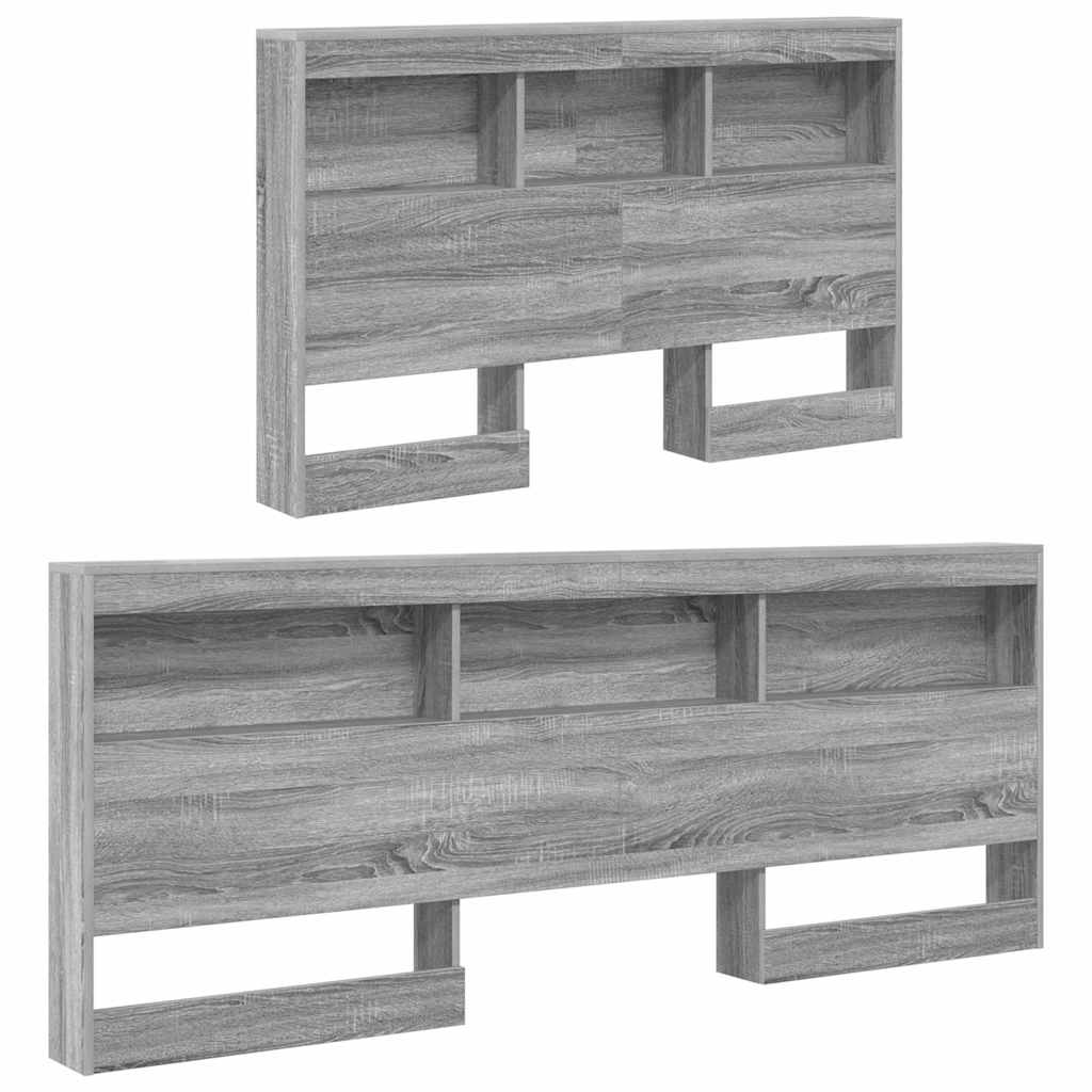 Storage Headboard Grey Sonoma 120 cm Particleboard