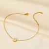 5Pcs Stainless Steel Round Gold Color Shell Cross Moon Beads Charms for DIY Women Necklace Jewelry Making Bracelet Accessories