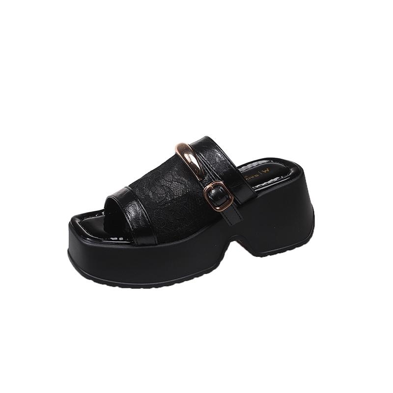 Fashion 2025 New Beach Fashion Water Proof Roman Sandals Women's Chunky Heels Fashion High Heeled Slippers Slope Heel Casual Sandals