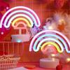 Colorful LED Neon Sign Nightlight with Base 3D Acrylic Rainbow-shaped Neon Light Battery USB Dual-use Creative LED Neon Lamp