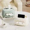 Plastic Cream Style Tissue Box Waterproof Moisture-proof Multi Compartments Tissue Box Large Capacity Decorative