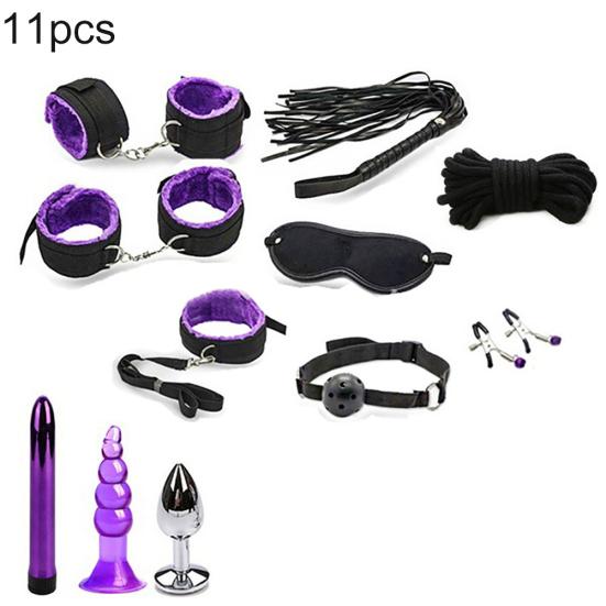 Plush Handcuffs Restraints Bondage Condom Dildo Choker Couples Sex Tool Set