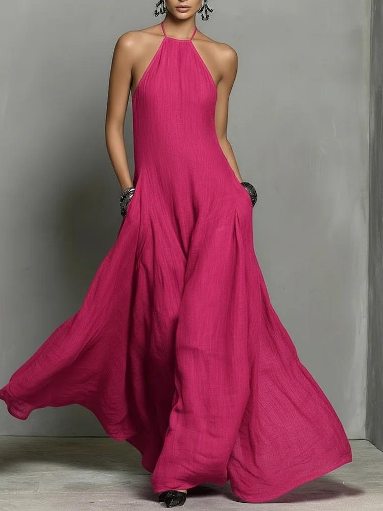 Summer Women Dress With Backless Design For Casual Travel And Party Wear