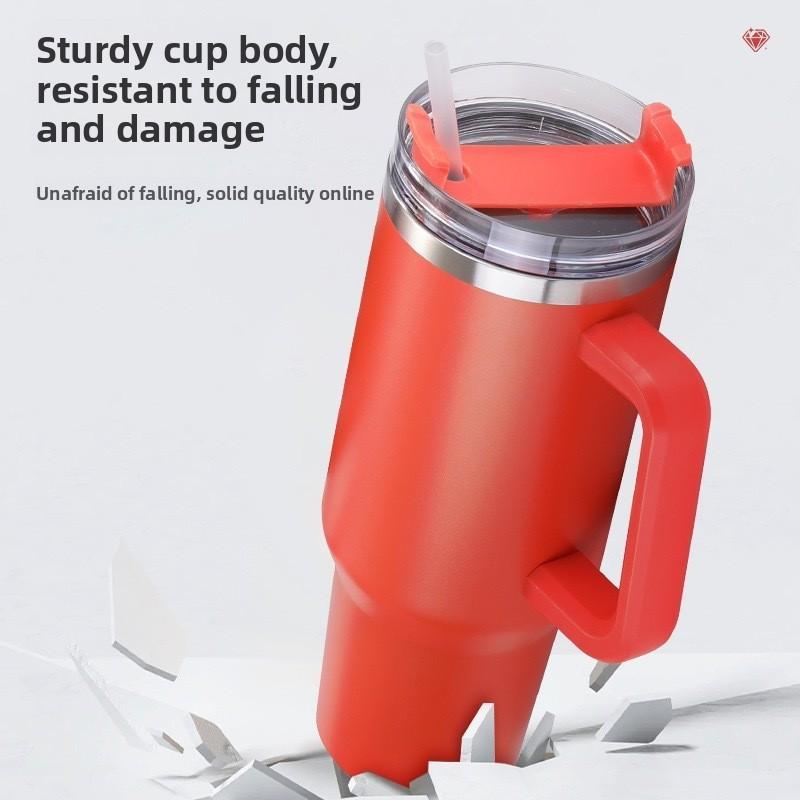 Taza de Acero Inoxidable para Coche de 40 oz con Asa y Aislamiento de Doble Pared para Viajes al Aire Libre