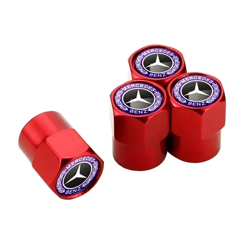 New C200 E200  For Mercedes Benz 4Pcs Car Wheel Valve Caps Tire Tyre Stem Air Cover Metal Emblem Accessories For Mercedes Benz G
