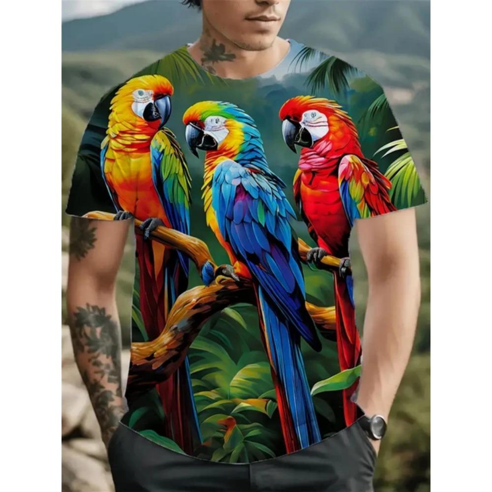 Summer Interesting Animal 3D Printed Men's T-shirt Loose Breathable Large Size Short Sleeved T-shirt