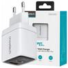 Ładowarka Sieciowa Choetech Pd6052 Usb-C Usb-A Pd 35W Gan Z Wyświetlaczem - Biała
