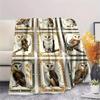 Eulen-Print Flanelldecke, Hohe Qualität, Bequem für alle Jahreszeiten, Heimdekoration, Wärme und Komfort, Perfekt für Weihnachtsgeschenke