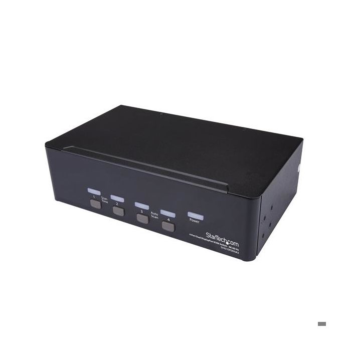 STARTECH Switch KVM Double Affichage DisplayPort 4K 60 Hz À 4 Ports Avec Hub USB 2.0 Intégré - 4 Ordinateur(s)