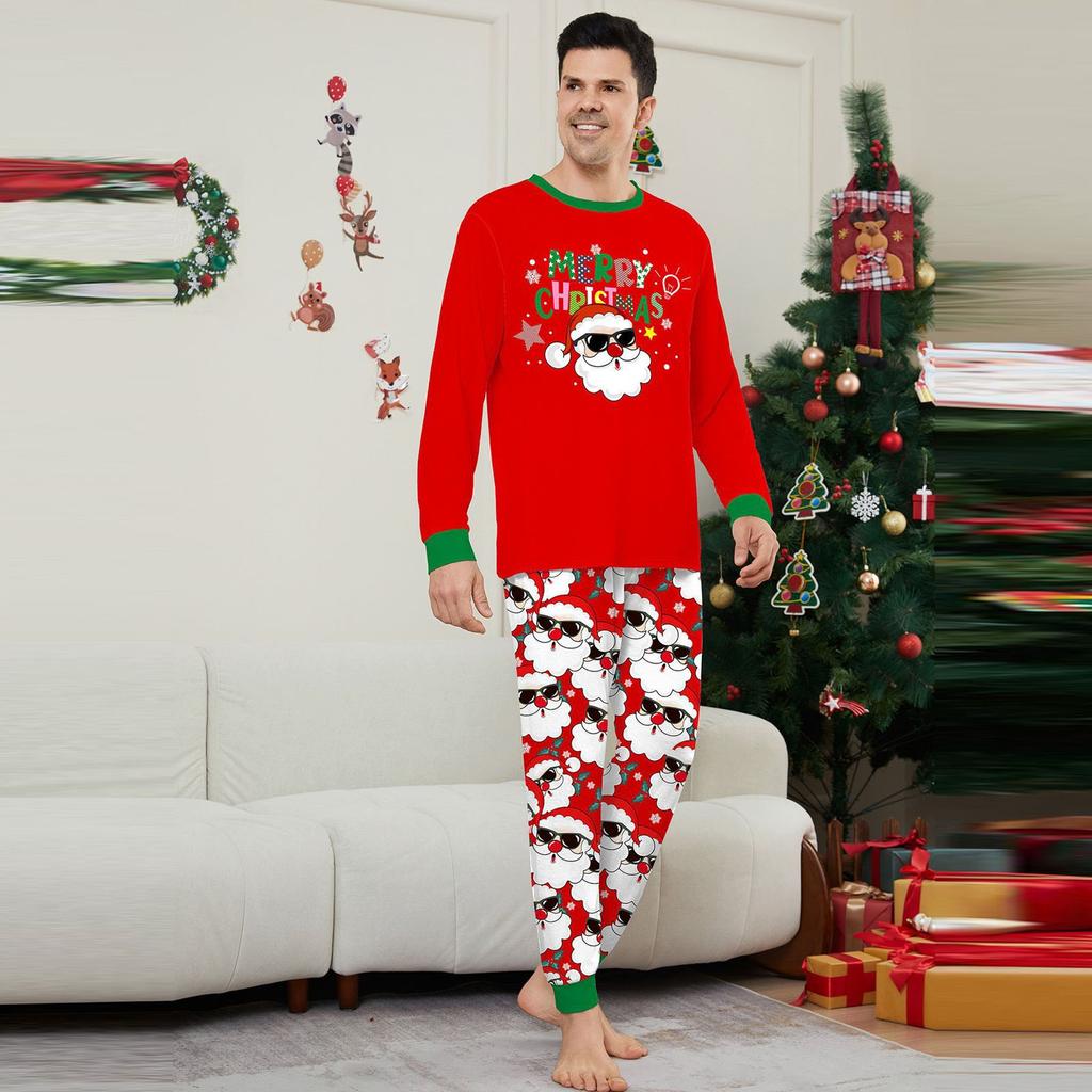 Christmas Parent Child Family Set Home Furnishings Christmas Pajamas Two Piece Set