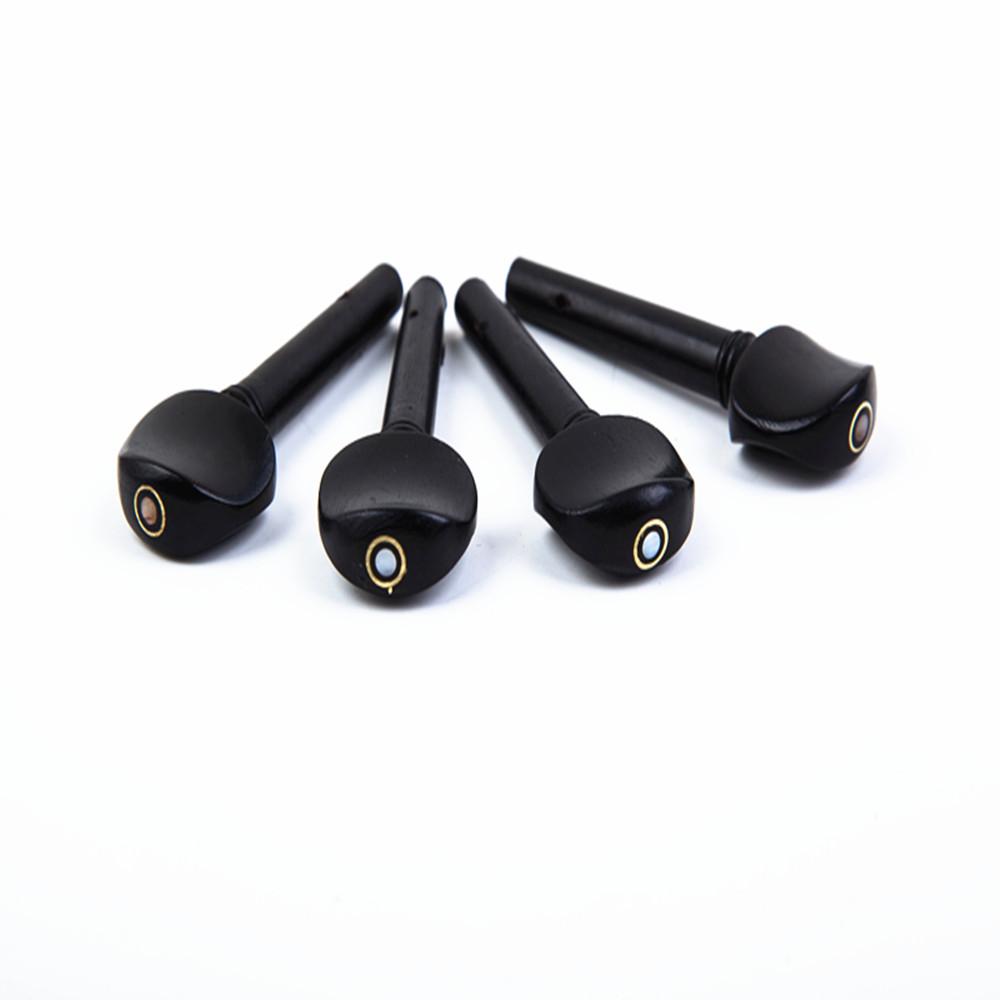 4 Pcs 4/4 Size Ebony Wooden Violin Fiddle Tuning Pegs Replacement Tool