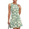 Women's Summer Dress Casual Sleeveless Round Neck Floral Print Vest Sundress