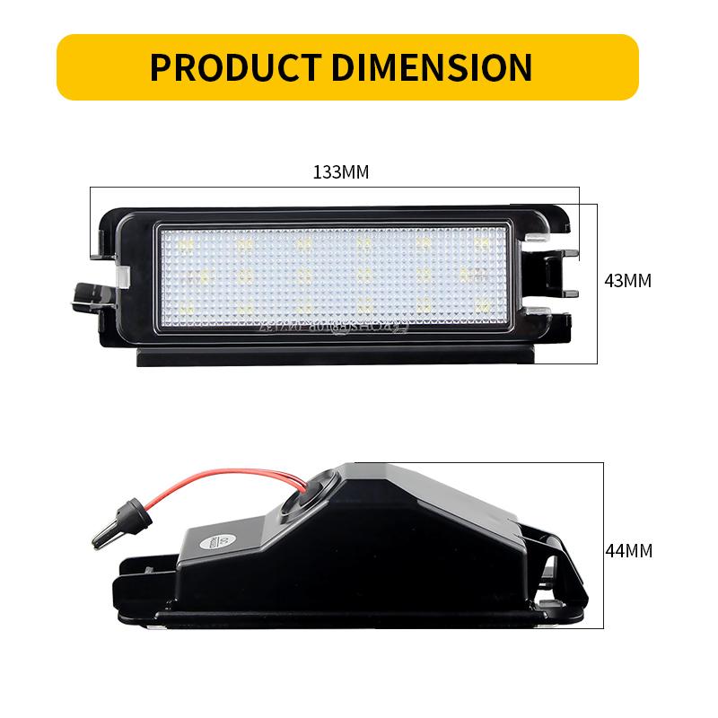 1PC Canbus White 18SMD Auto Rear Led License Plate Lights Lamp Fits For Renault Dacia Sandero II After 2012 No Error