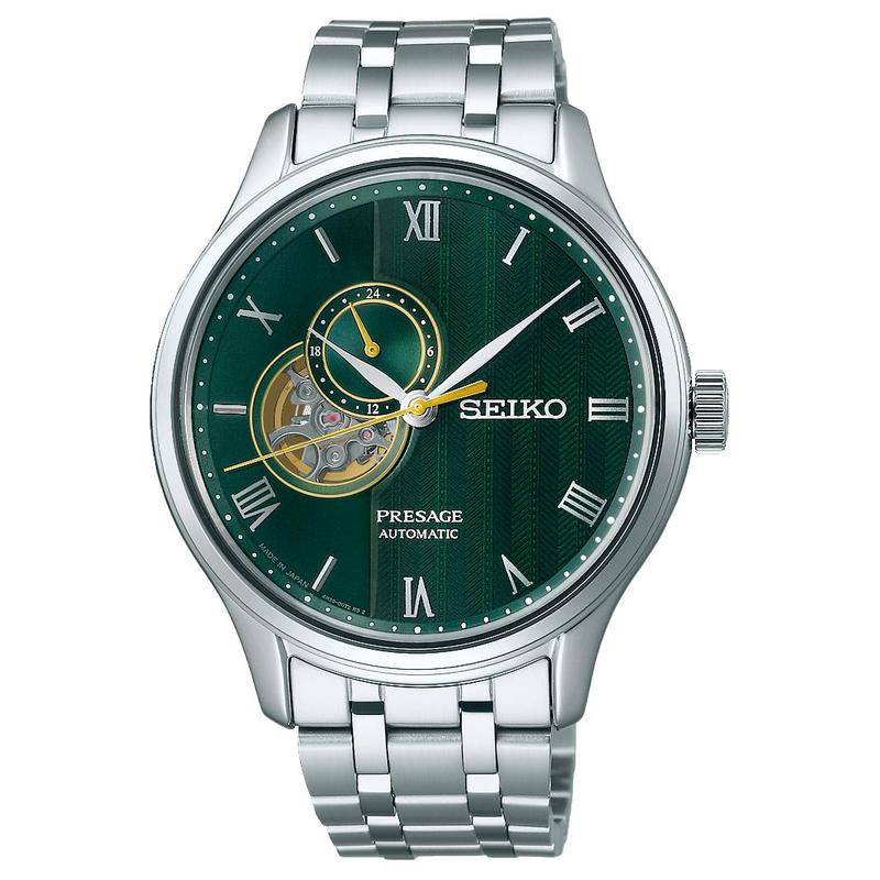 

SEIKO Presage series life waterproof automatic/manual mechanical movement Steel Strap 41.8mm men s watch green dial SSA463