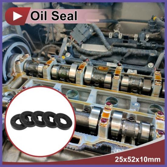 Rotary Shaft Seal Oil Seal Nitrile 70 Durometer Rubber 25X52X10Mm 5 Pcs