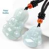 Natural A-Grade Burmese Jade Guanyin & Maitreya Buddha Pendant for Men & Women