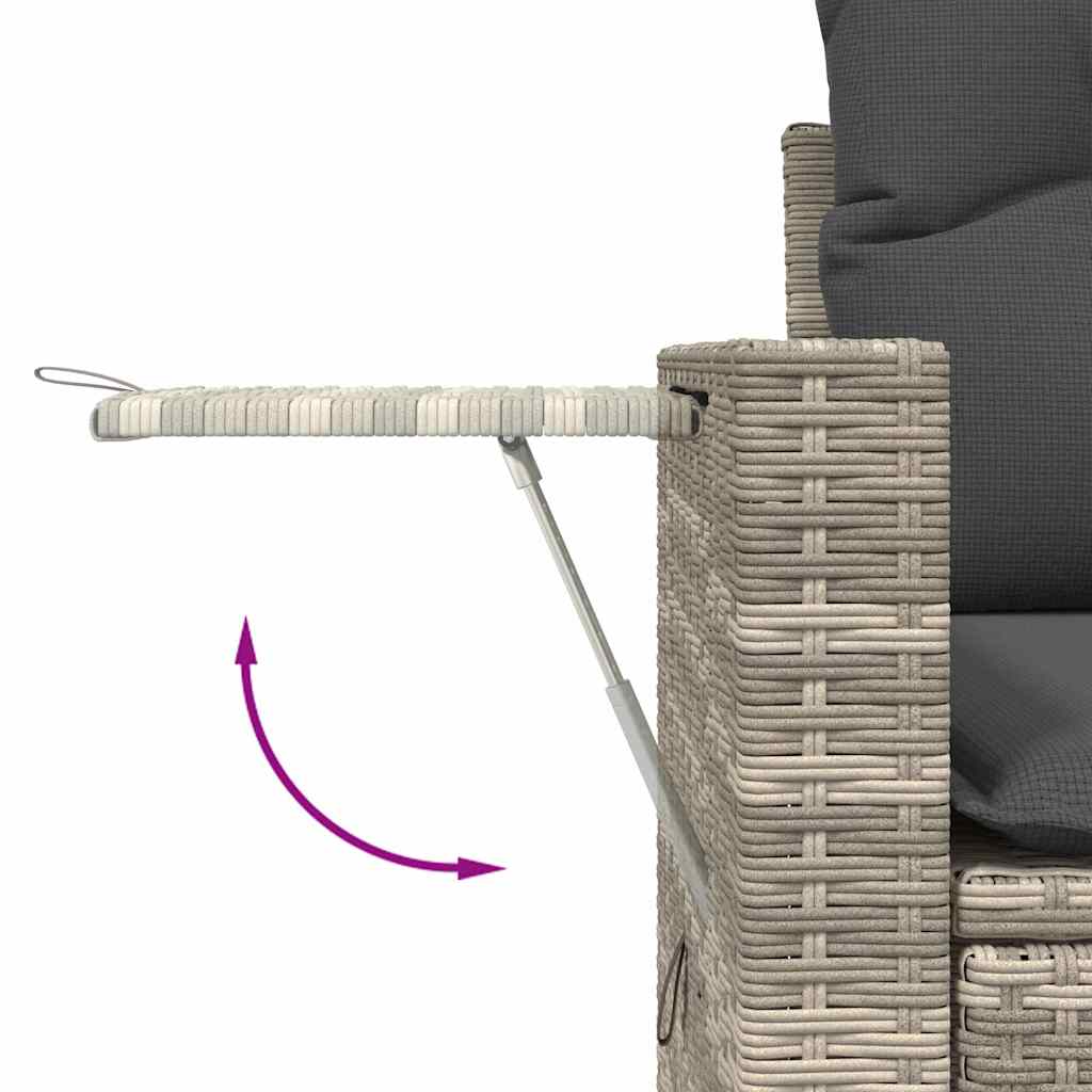 Vidaxl 5-Cz. Garden Furniture Set, Cushions, Light Grey PE Rattan