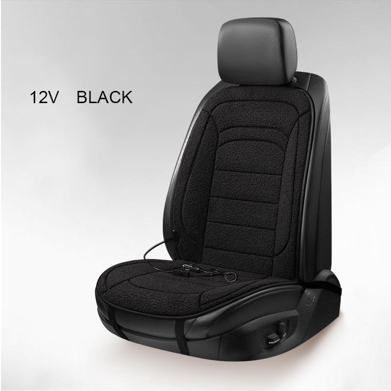 Artificial Wool Car Heating Seat Cushion 45°C-65°C Adjustable Temperature Universal Winter Car Seat Cushion 12V 24V Optional