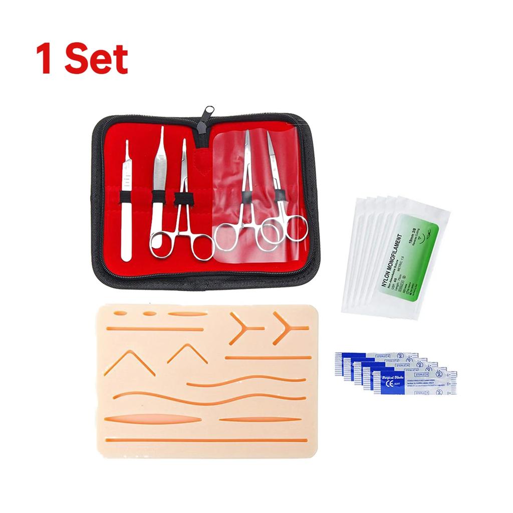 4/3/2/1Set Medical Students Suture Practice Kit Surgical Training with Skin Pad Model Tool Set Educational Teaching Equipment