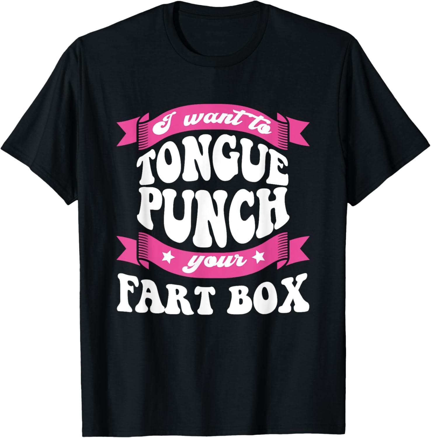 Tongue Punch Fart Box Funny Word Pun Humor Sarcasm Joke Gag T-Shirt S разноцветный