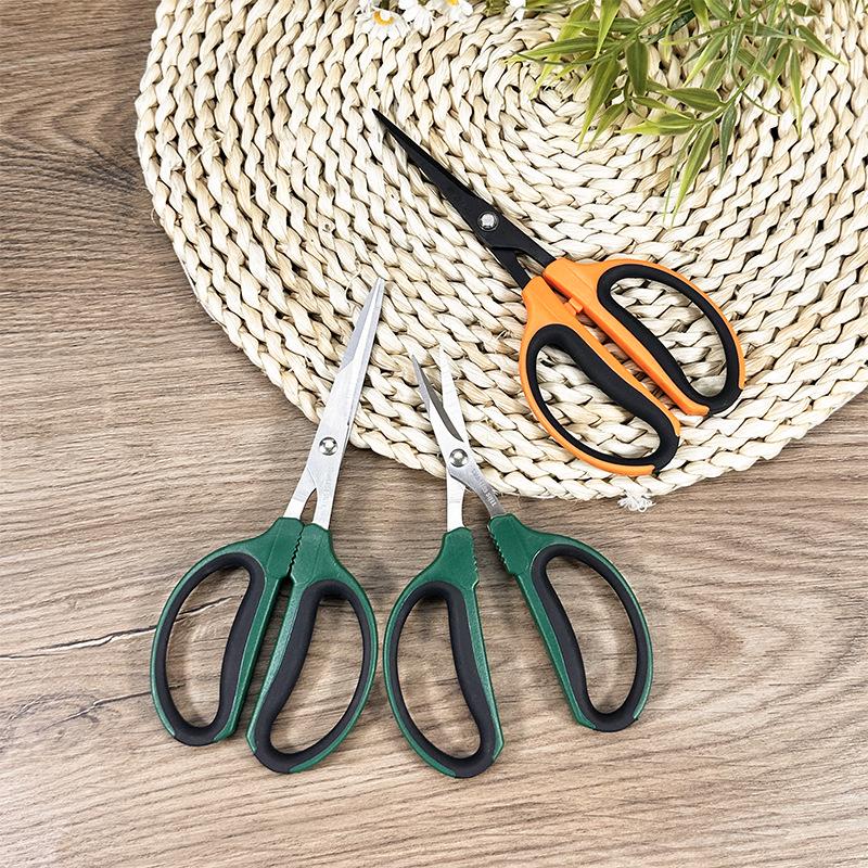 7-inch Stainless Steel Two-Color Pruning Shears for Potted Plants, Bonsai, and Fruit Picking