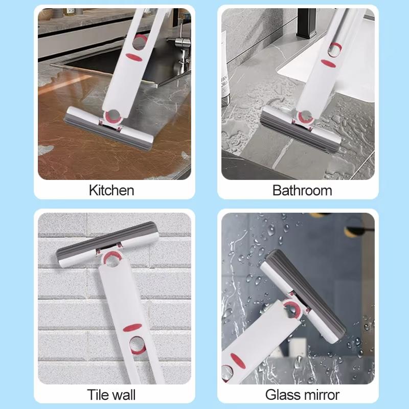 Mini Mop Portable Self-Squeeze Small Mop Hand Free Automatic Cleaning mop Suitable for Sink, Bathroom, Car Glass, Kitchen