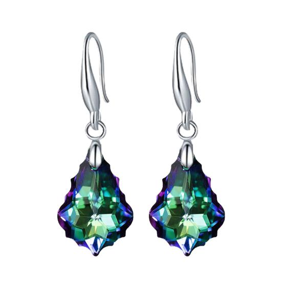 1 Pair Dangling Earrings Comfortable Wearing Wear-Resistant Faux Crystal Women Ear Hooks for Banquet