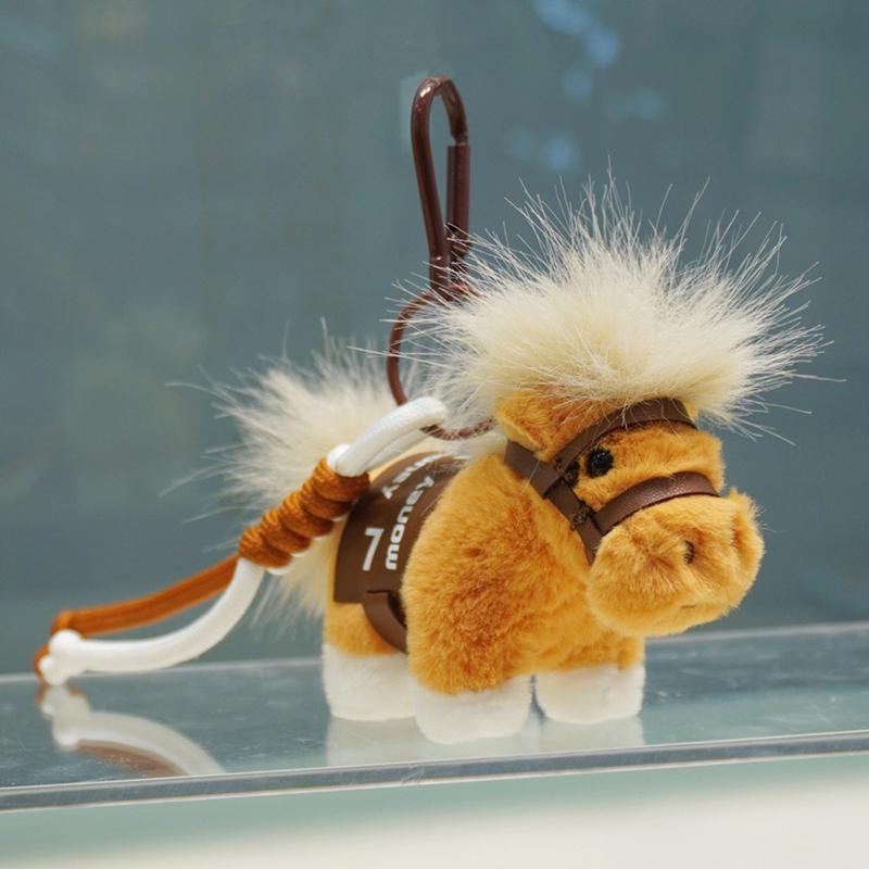 

2026 Handmade Pony Keychain Golden Decoration Animal Bag Charm Soft Gift Pendant For Handbag Backpack Cute Daily Decor Accessory