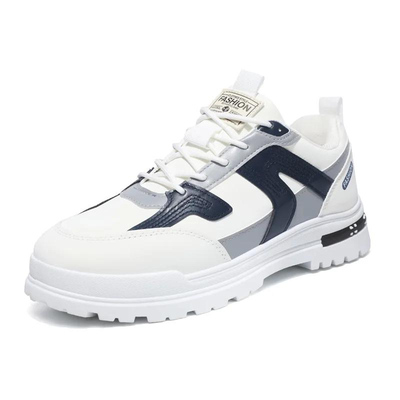 Mode 2024 Neue Herrenschuhe Mode Spleißen Low-Top Studenten Board Schuhe Flacher Vielseitiger Sneaker Dicke Sohle Lässige Laufschuhe Tenis