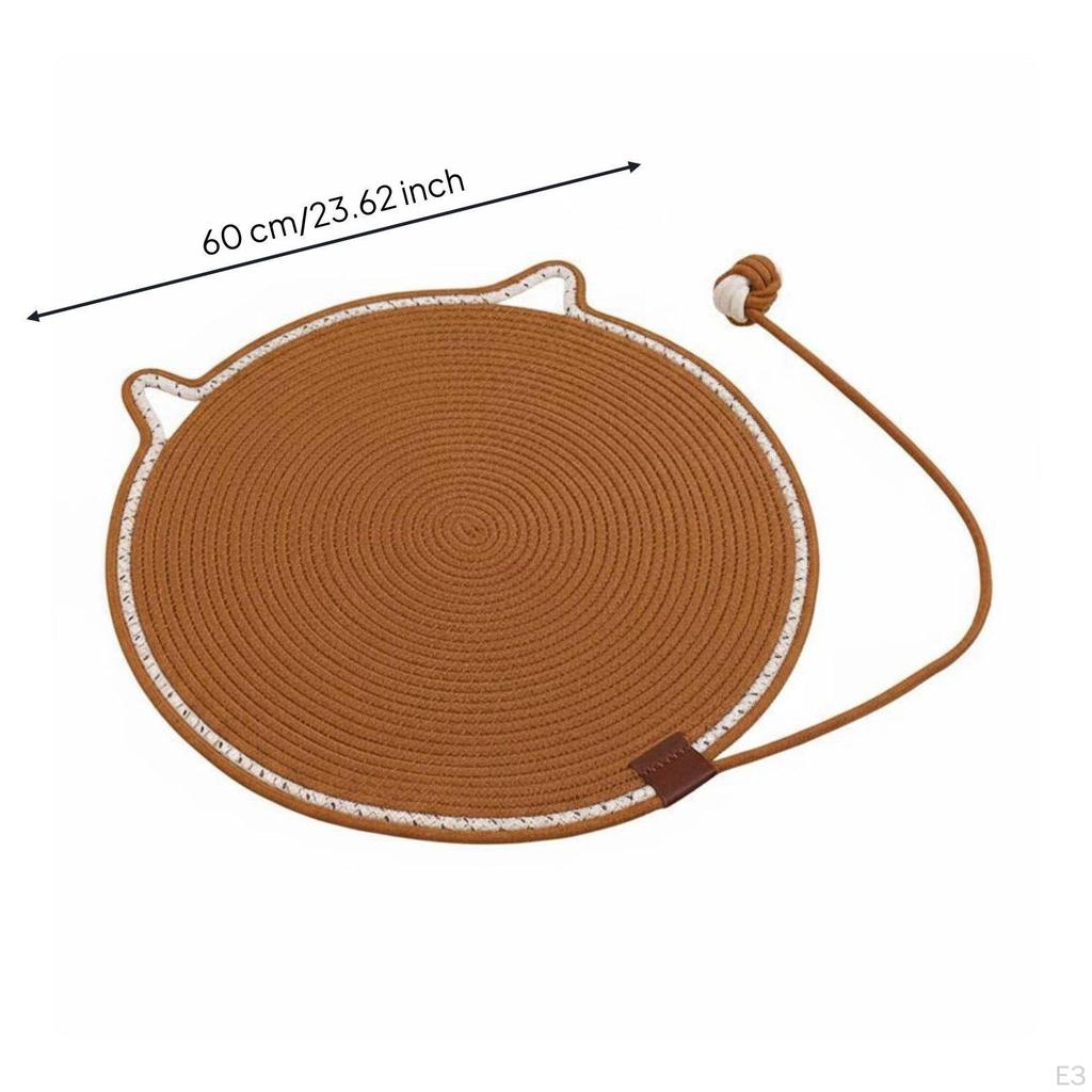 Round Cat Scratch Mat LowShed Scratching Pad for Indoor Cats, Kittens Pink 35CM