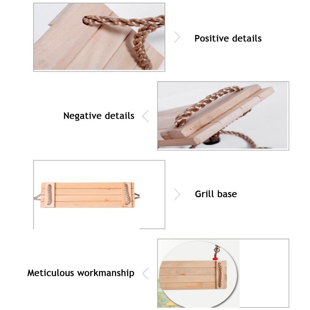 Holzschaukel Outdoor und Indoor Hängende Holzbaumschaukel Sitz für Kinder und Erwachsene