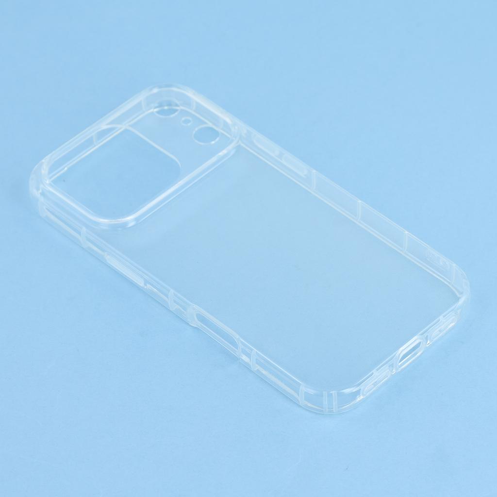 For iPhone 17 Pro Case Transparent TPU Phone Back Cover Airbag Protection