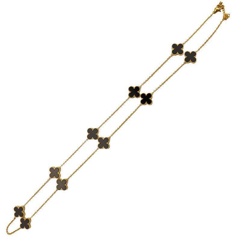 10 Flowers Double Sided Four Leaf Grass Necklace Simple and Luxury Fashion Flower Pendant Chain Necklace